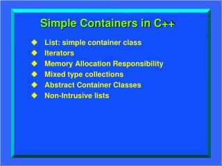 Simple Containers in C++