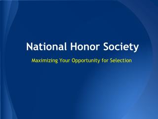 National Honor Society