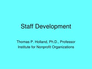 Staff Development