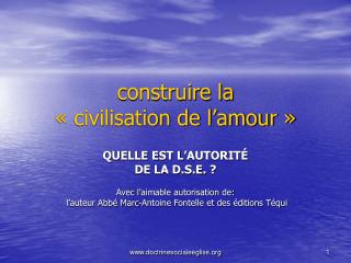 construire la « civilisation de l’amour »