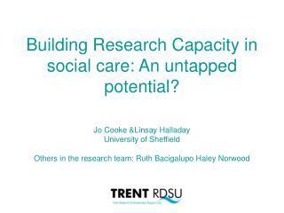 Building Research Capacity in social care: An untapped potential?