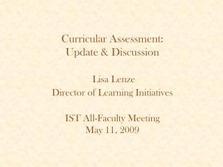 Curricular Assessment Committee