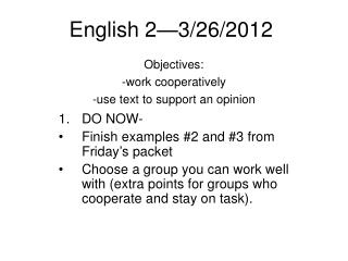 English 2—3/26/2012