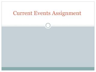 Current Events Assignment