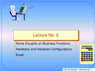 Lecture No. 2