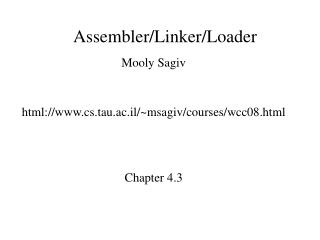 Assembler/Linker/Loader
