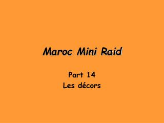 Maroc Mini Raid