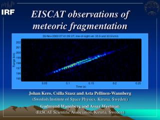 EISCAT observations of meteoric fragmentation