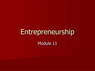 Entrepreneurship