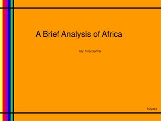 A Brief Analysis of Africa