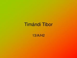 Timándi Tibor