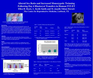 Altered Sex Ratio and Increased Monozygotic Twinning