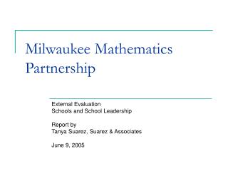 Milwaukee Mathematics Partnership