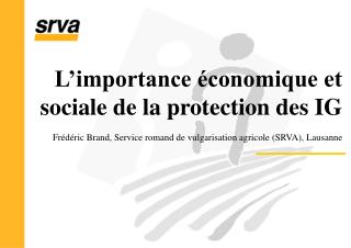 L’importance économique et sociale de la protection des IG
