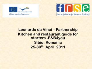 Leonardo da Vinci – Partnership Kitchen and restaurant guide for starters -F&amp;B4you