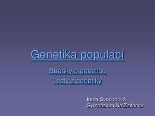 Genetika populací