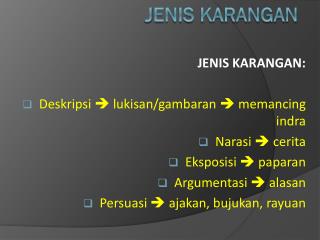 J enis karangan