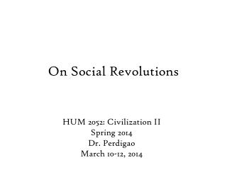 On Social Revolutions