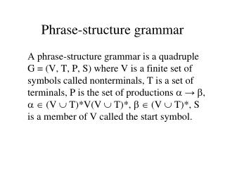 Phrase-structure grammar