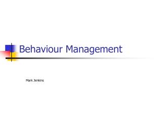 Behaviour Management