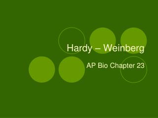 Hardy – Weinberg