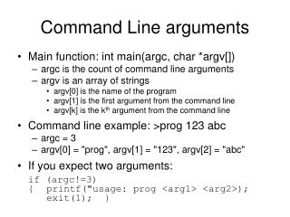 command arguments line