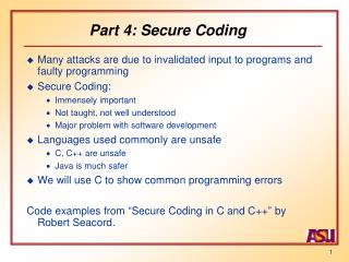 Part 4: Secure Coding