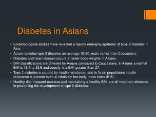 Diabetes in Asians