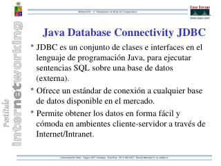 Java Database Connectivity JDBC