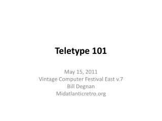 Teletype 101