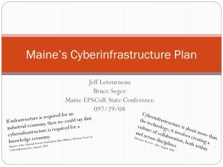 Maine’s Cyberinfrastructure Plan
