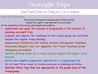 Overnight Trips