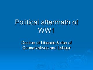 Political aftermath of WW1