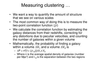 Measuring clustering …