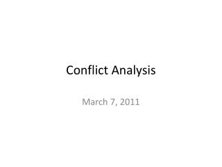 Conflict Analysis