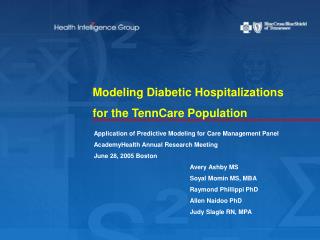 Modeling Diabetic Hospitalizations for the TennCare Population