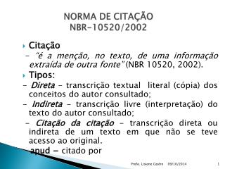 NORMA DE CITAÇÃO NBR-10520/2002