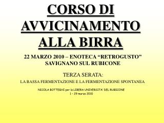 CORSO DI AVVICINAMENTO ALLA BIRRA