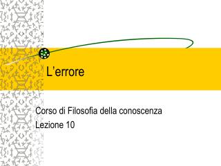 L’errore