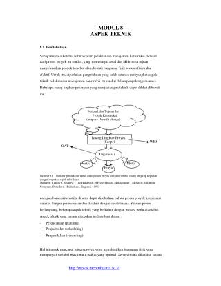 MODUL 8 			ASPEK TEKNIK 8.1. Pendahuluan