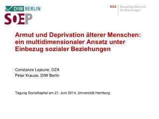 Constanze Lejeune, DZA Peter Krause, DIW Berlin