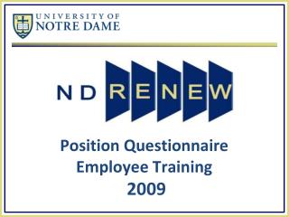 Position Questionnaire Employee Training 2009