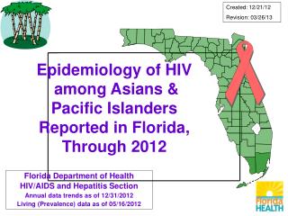 Epidemiology of HIV among Asians &amp; Pacific Islanders Reported in Florida, Through 2012