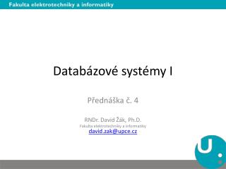 Databázové systémy I