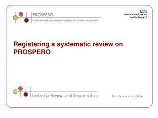 Registering a systematic review on PROSPERO