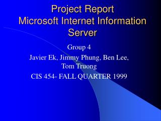 Project Report Microsoft Internet Information Server