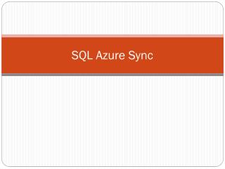SQL Azure Sync