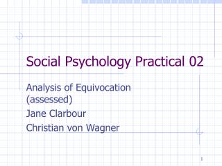 Social Psychology Practical 02