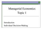 Managerial Economics Topic 1