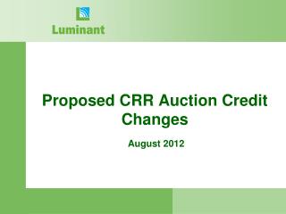 Proposed CRR Auction Credit Changes